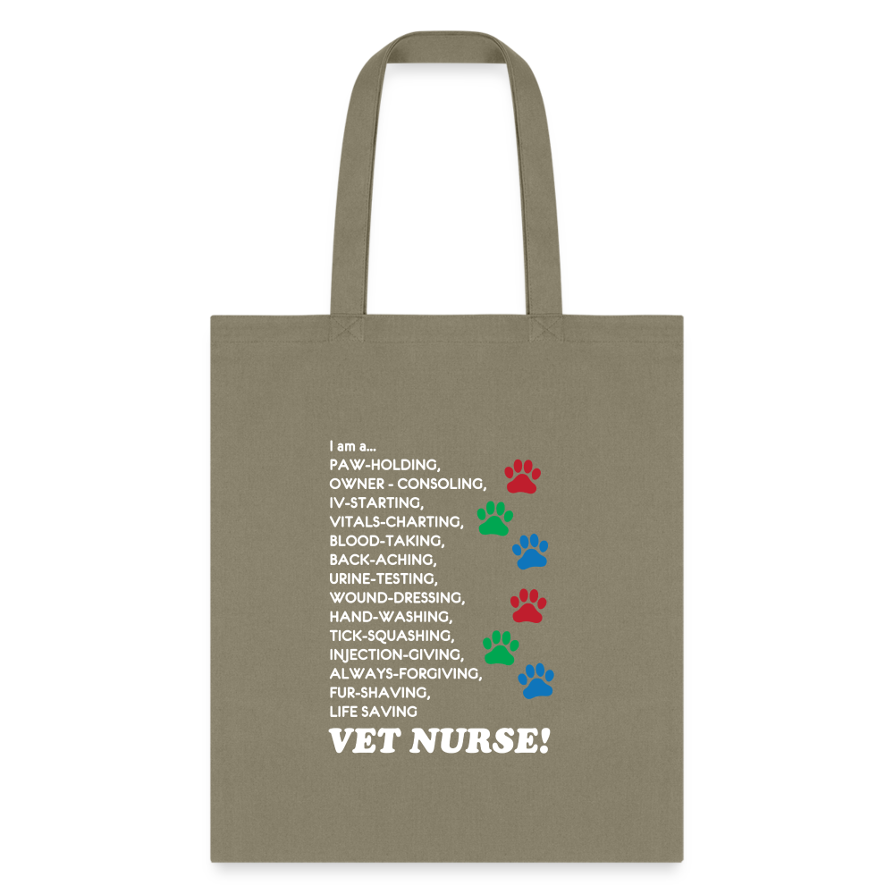 I am a... Vet nurse Cotton Tote Bag-Tote Bag | Q-Tees Q800-I love Veterinary