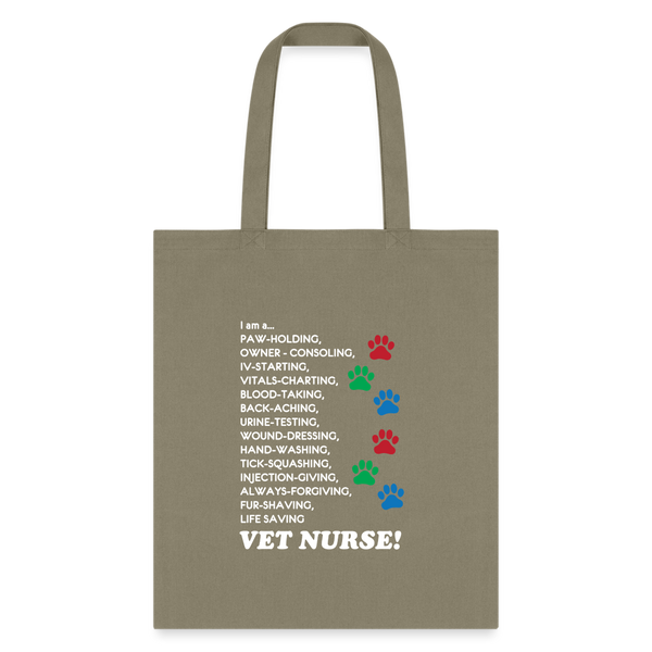 I am a... Vet nurse Cotton Tote Bag-Tote Bag | Q-Tees Q800-I love Veterinary