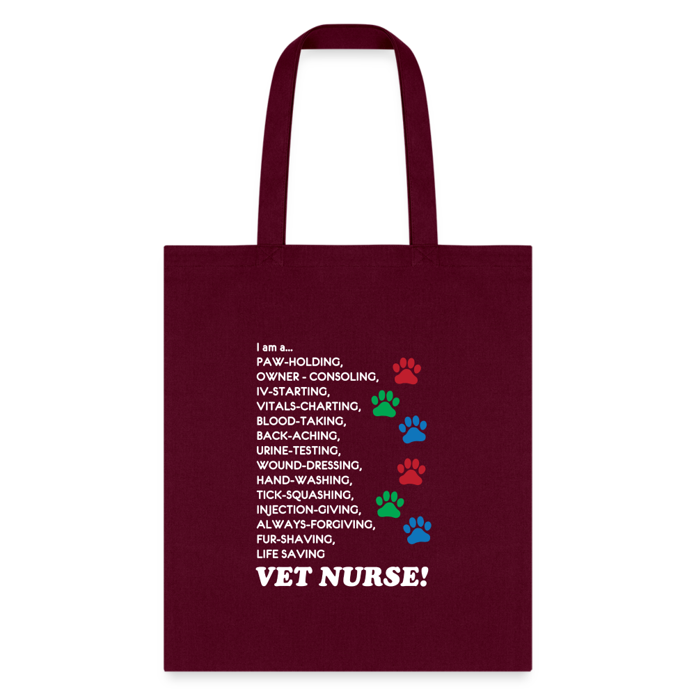 I am a... Vet nurse Cotton Tote Bag-Tote Bag | Q-Tees Q800-I love Veterinary