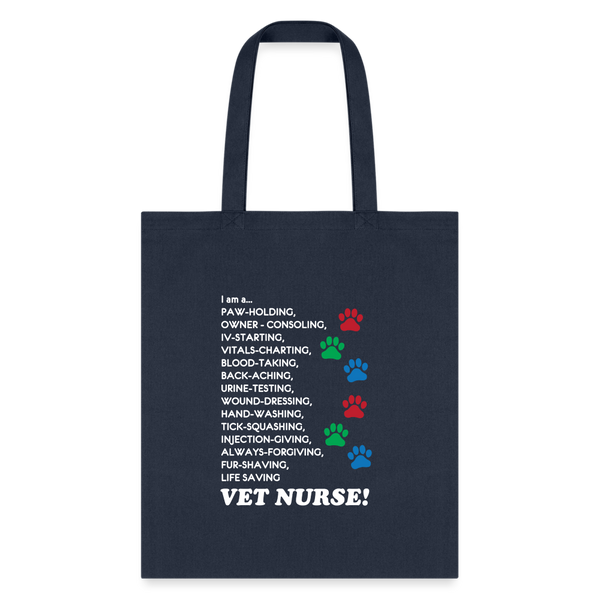 I am a... Vet nurse Cotton Tote Bag-Tote Bag | Q-Tees Q800-I love Veterinary