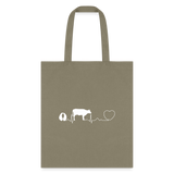 Large animal vet - Cow pulse Cotton Tote Bag-Tote Bag | Q-Tees Q800-I love Veterinary