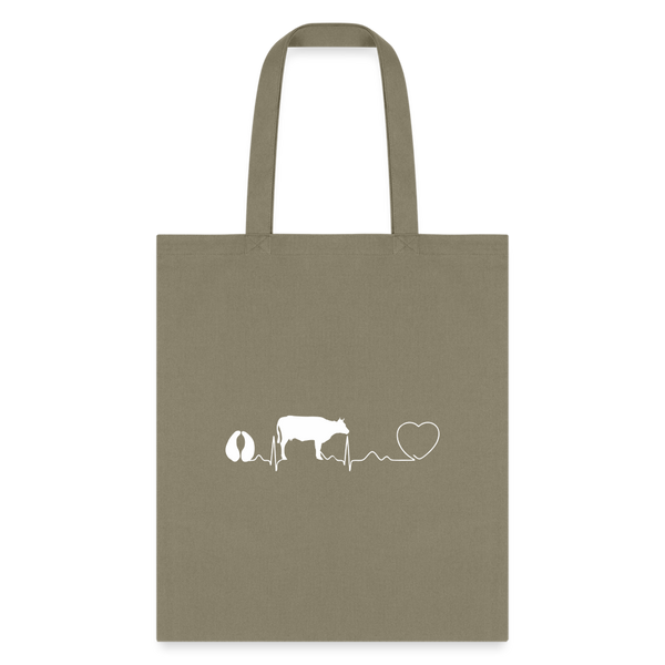 Large animal vet - Cow pulse Cotton Tote Bag-Tote Bag | Q-Tees Q800-I love Veterinary