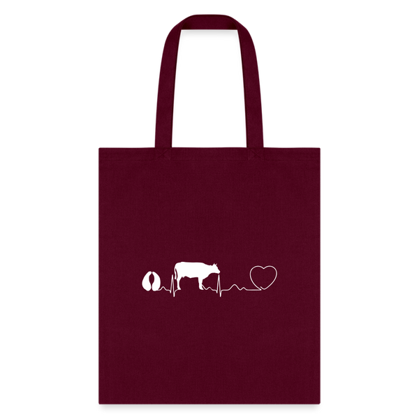 Large animal vet - Cow pulse Cotton Tote Bag-Tote Bag | Q-Tees Q800-I love Veterinary