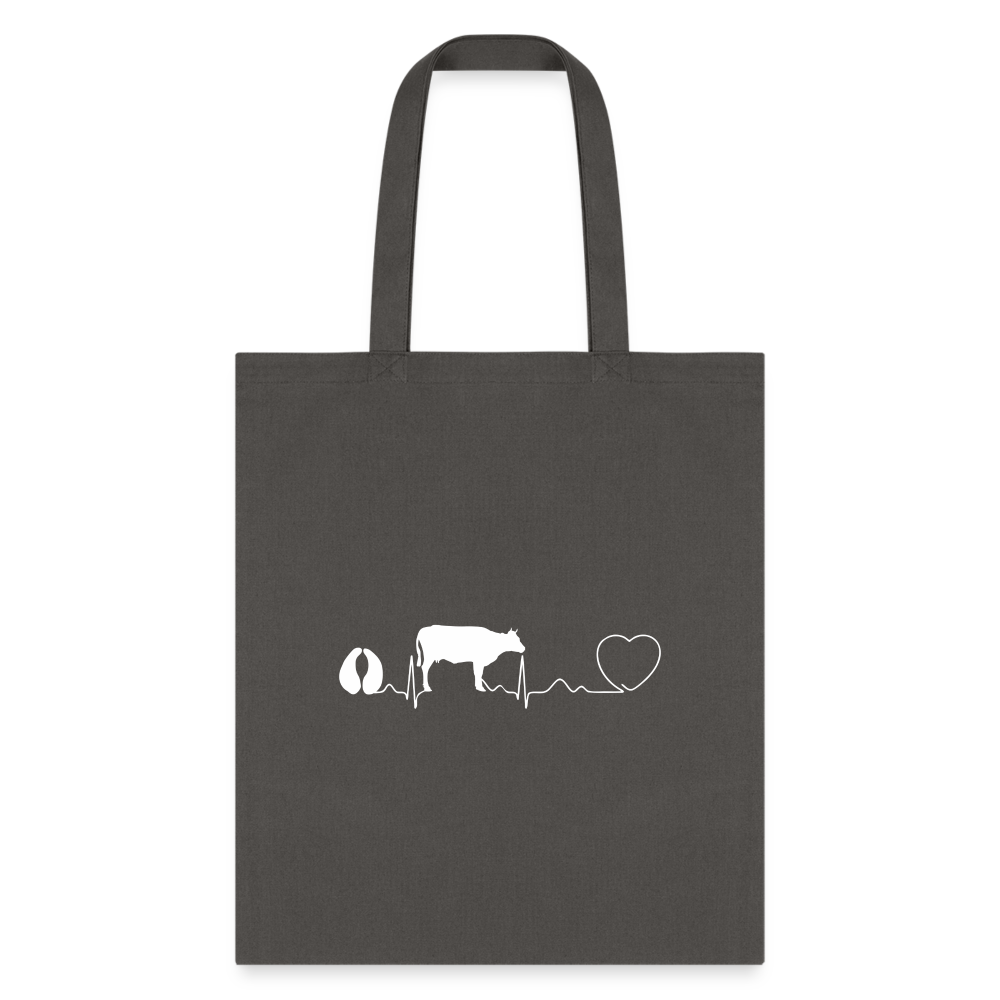 Large animal vet - Cow pulse Cotton Tote Bag-Tote Bag | Q-Tees Q800-I love Veterinary