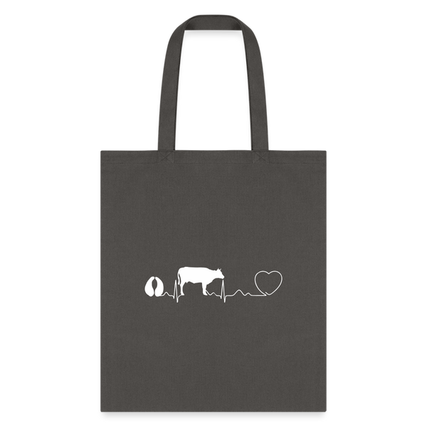 Large animal vet - Cow pulse Cotton Tote Bag-Tote Bag | Q-Tees Q800-I love Veterinary