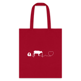 Large animal vet - Cow pulse Cotton Tote Bag-Tote Bag | Q-Tees Q800-I love Veterinary