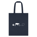 Large animal vet - Cow pulse Cotton Tote Bag-Tote Bag | Q-Tees Q800-I love Veterinary