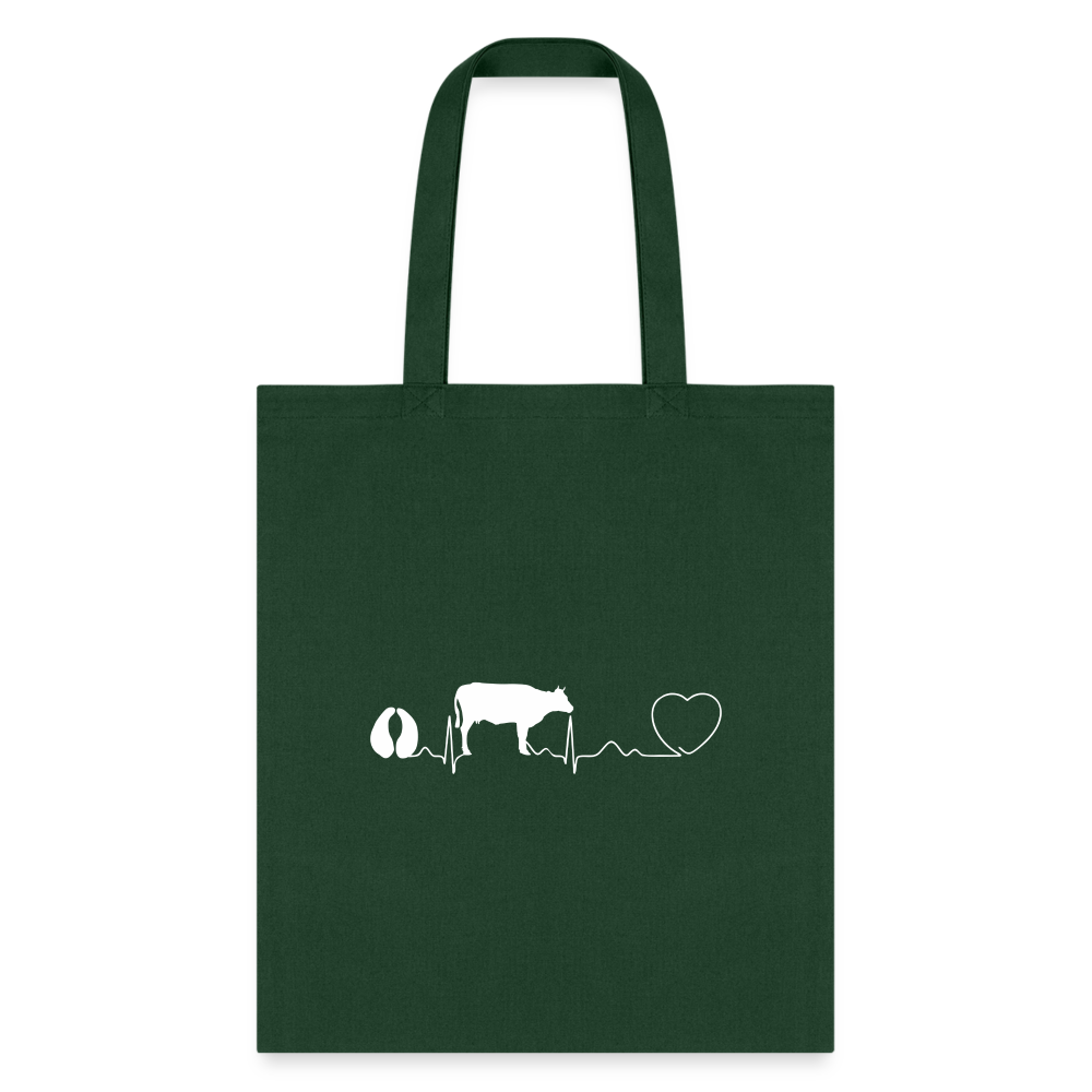 Large animal vet - Cow pulse Cotton Tote Bag-Tote Bag | Q-Tees Q800-I love Veterinary