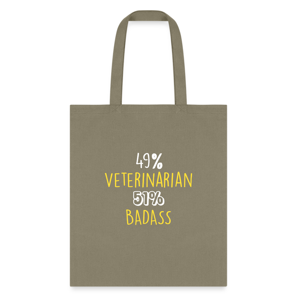 49% Veterinarian 51% Badass Cotton Tote Bag-Tote Bag | Q-Tees Q800-I love Veterinary