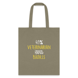 49% Veterinarian 51% Badass Cotton Tote Bag-Tote Bag | Q-Tees Q800-I love Veterinary