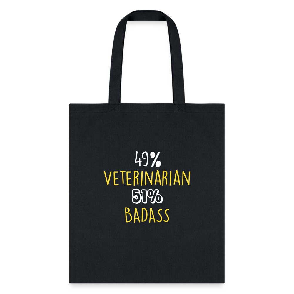 49% Veterinarian 51% Badass Cotton Tote Bag-Tote Bag | Q-Tees Q800-I love Veterinary