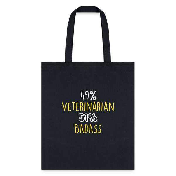 49% Veterinarian 51% Badass Cotton Tote Bag-Tote Bag | Q-Tees Q800-I love Veterinary