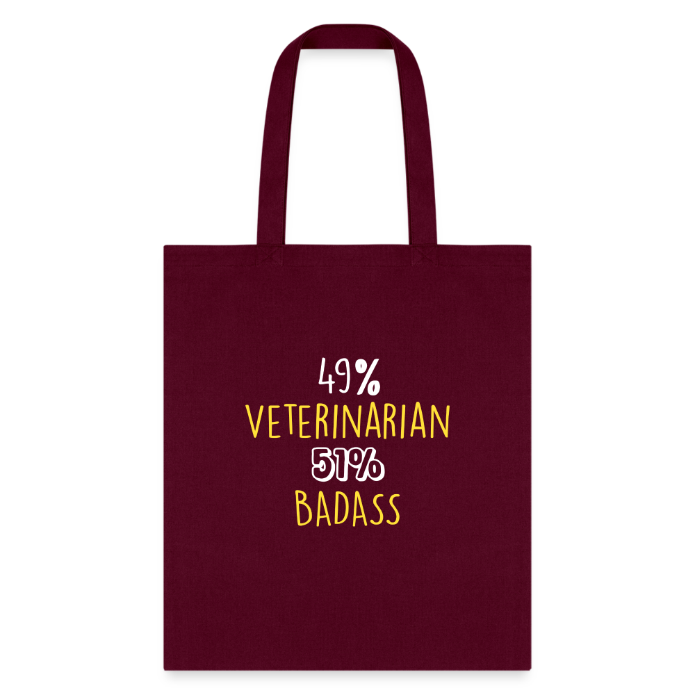 49% Veterinarian 51% Badass Cotton Tote Bag-Tote Bag | Q-Tees Q800-I love Veterinary