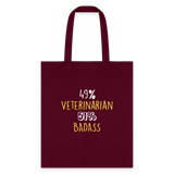 49% Veterinarian 51% Badass Cotton Tote Bag-Tote Bag | Q-Tees Q800-I love Veterinary