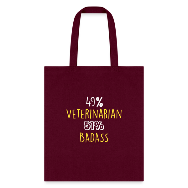 49% Veterinarian 51% Badass Cotton Tote Bag-Tote Bag | Q-Tees Q800-I love Veterinary