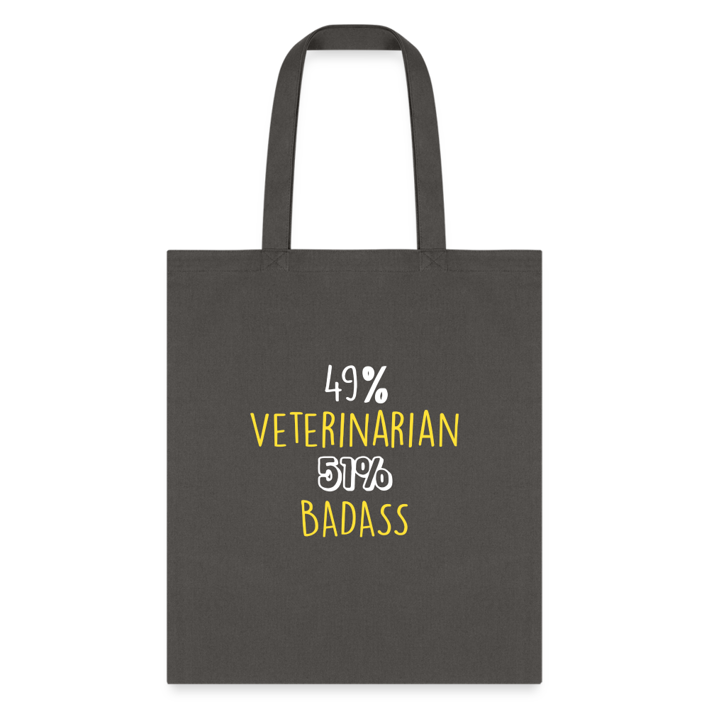 49% Veterinarian 51% Badass Cotton Tote Bag-Tote Bag | Q-Tees Q800-I love Veterinary