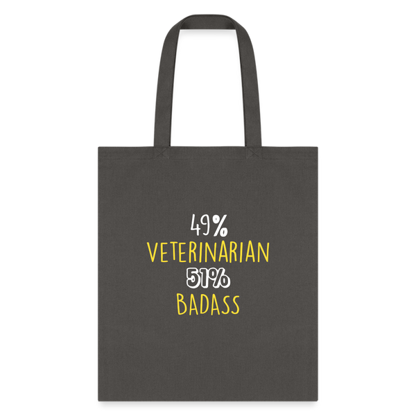 49% Veterinarian 51% Badass Cotton Tote Bag-Tote Bag | Q-Tees Q800-I love Veterinary