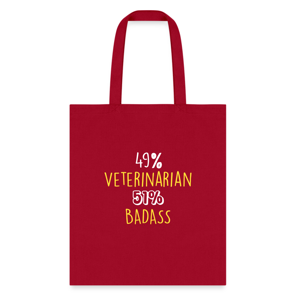 49% Veterinarian 51% Badass Cotton Tote Bag-Tote Bag | Q-Tees Q800-I love Veterinary