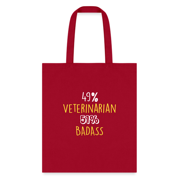 49% Veterinarian 51% Badass Cotton Tote Bag-Tote Bag | Q-Tees Q800-I love Veterinary