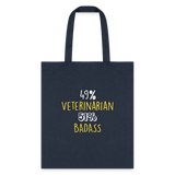 49% Veterinarian 51% Badass Cotton Tote Bag-Tote Bag | Q-Tees Q800-I love Veterinary