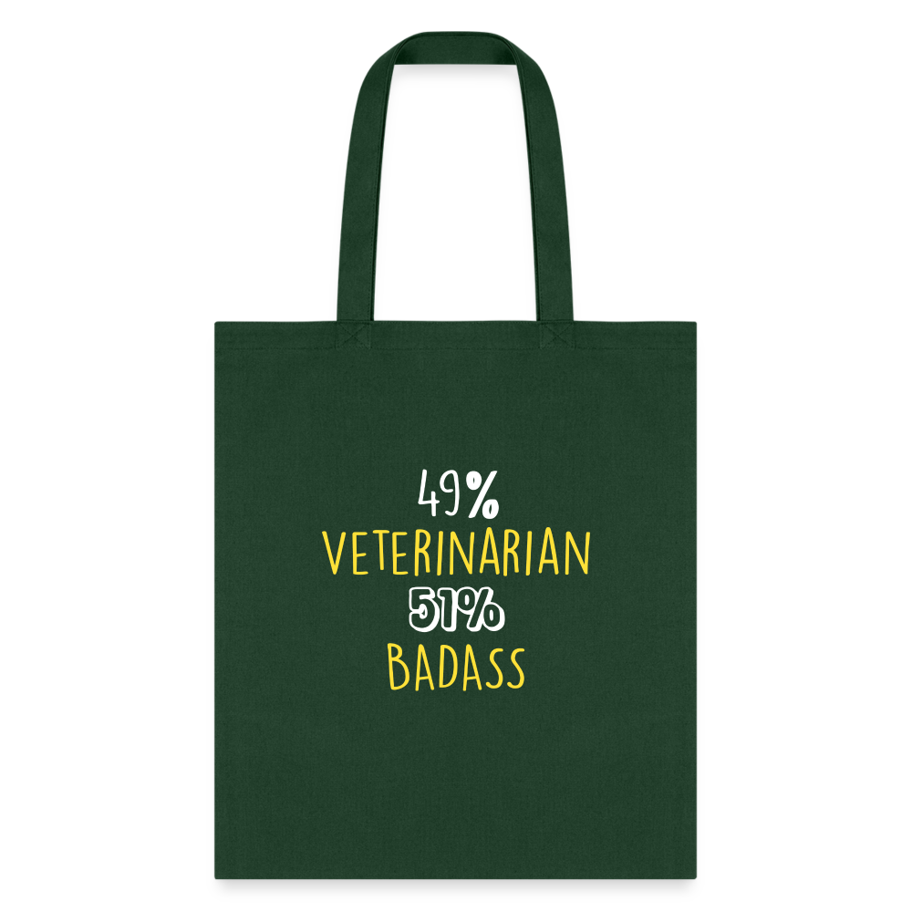 49% Veterinarian 51% Badass Cotton Tote Bag-Tote Bag | Q-Tees Q800-I love Veterinary