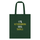 49% Veterinarian 51% Badass Cotton Tote Bag-Tote Bag | Q-Tees Q800-I love Veterinary