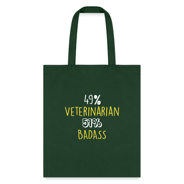 49% Veterinarian 51% Badass Cotton Tote Bag-Tote Bag | Q-Tees Q800-I love Veterinary