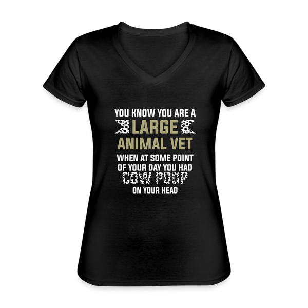 Cow poop on your head Women's V-Neck T-Shirt-Women's V-Neck T-Shirt | Fruit of the Loom L39VR-I love Veterinary