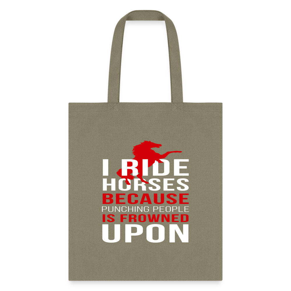 I ride Horses because punching people is frowned upon Tote Bag-Tote Bag | Q-Tees Q800-I love Veterinary