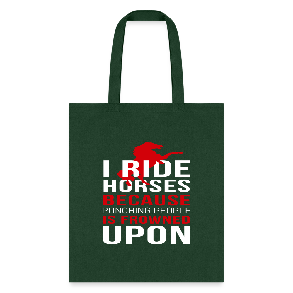 I ride Horses because punching people is frowned upon Tote Bag-Tote Bag | Q-Tees Q800-I love Veterinary