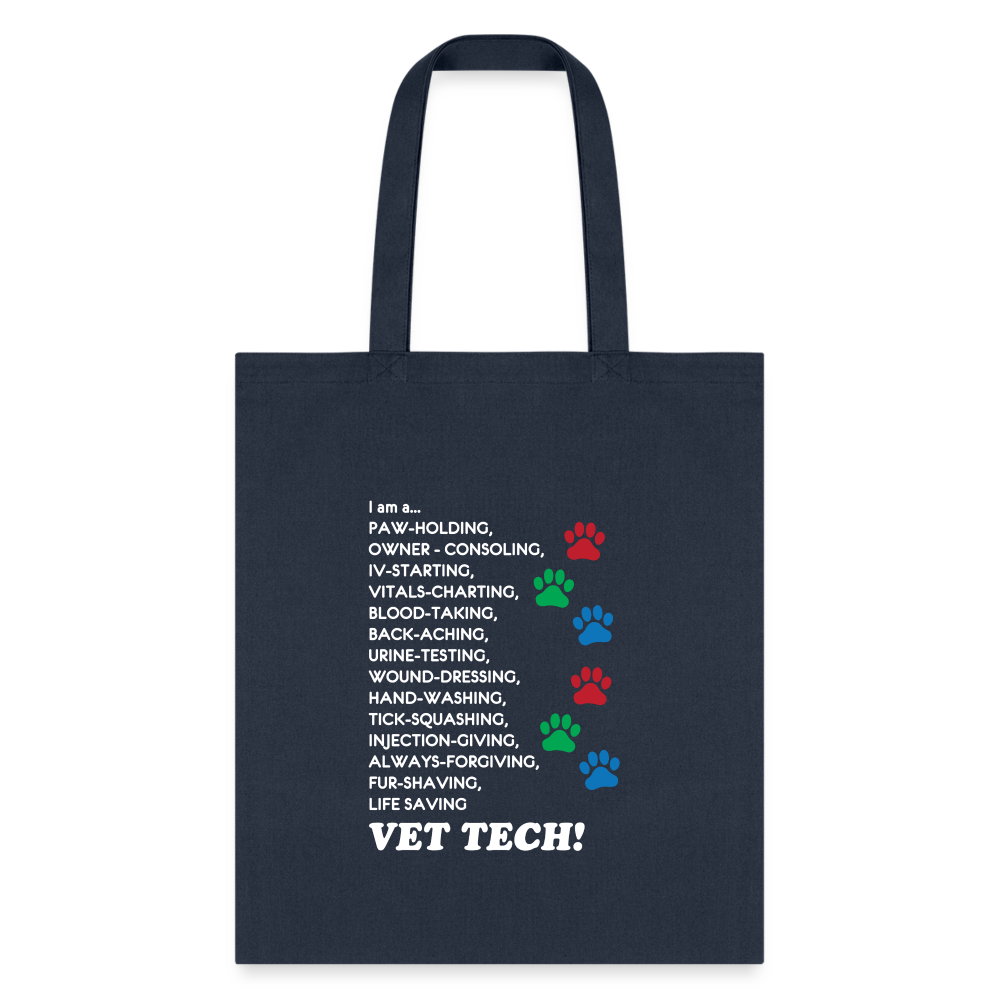 I am a... Vet tech Tote Bag, Shoulder Bag, Veterinary Gift, Vet Tech, Veterinarian, Vet Student Tote Bag-Tote Bag | Q-Tees Q800-I love Veterinary