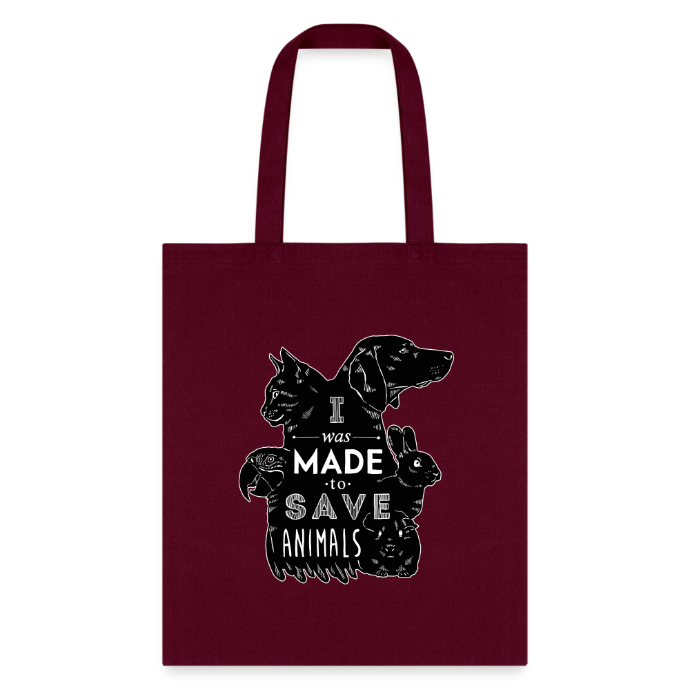 Veterinary - I was made to save animals Black Cotton Tote Bag-Tote Bag | Q-Tees Q800-I love Veterinary