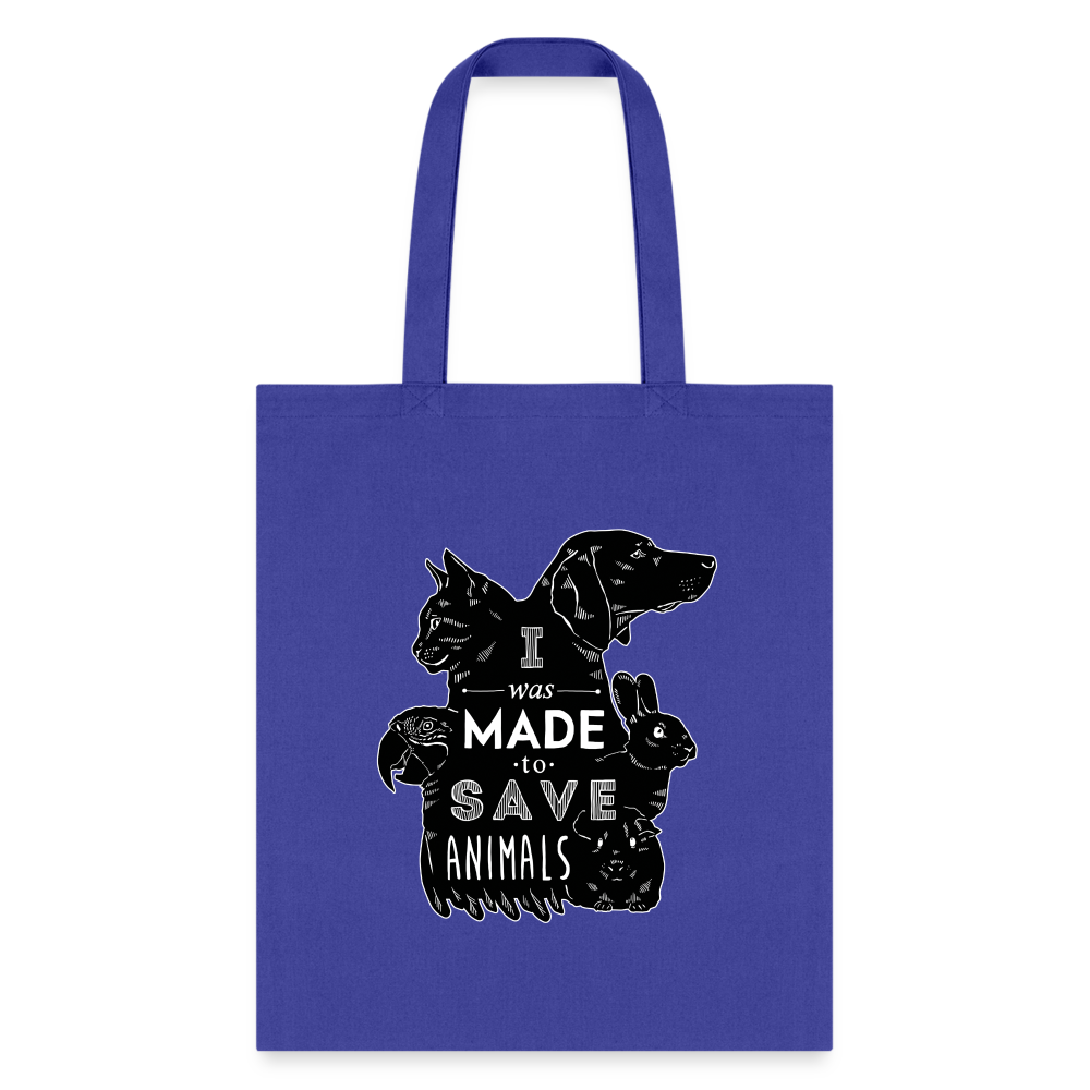 Veterinary - I was made to save animals Black Cotton Tote Bag-Tote Bag | Q-Tees Q800-I love Veterinary