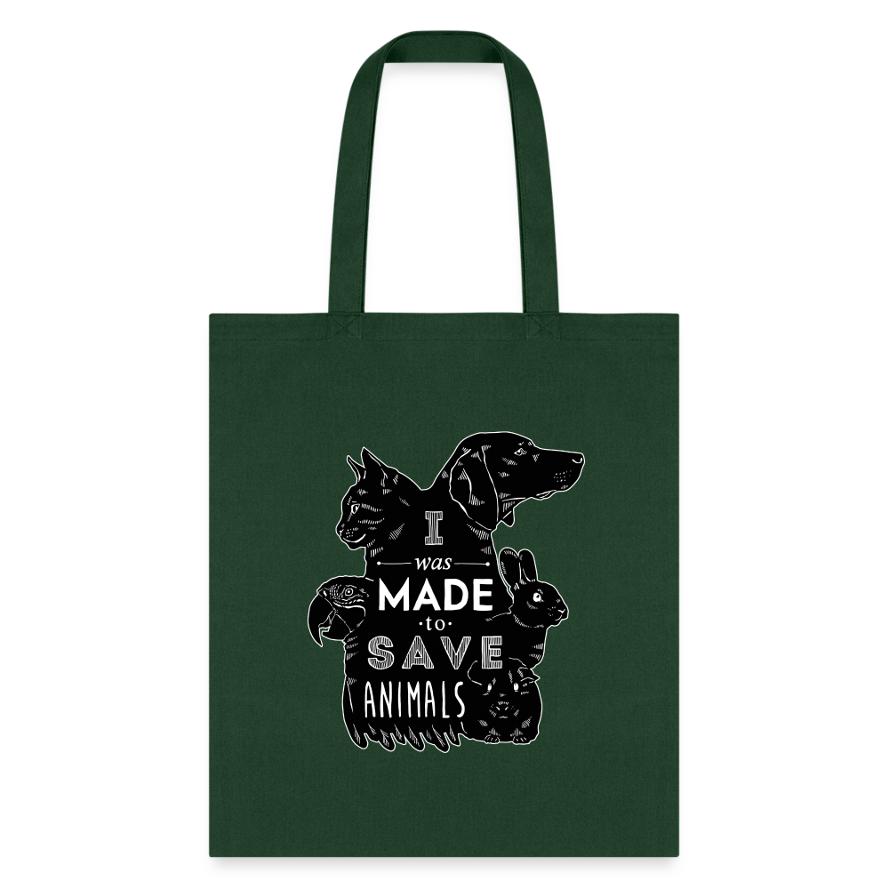 Veterinary - I was made to save animals Black Cotton Tote Bag-Tote Bag | Q-Tees Q800-I love Veterinary