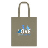 Love is a four legged word - Cats Tote Bag-Tote Bag | Q-Tees Q800-I love Veterinary