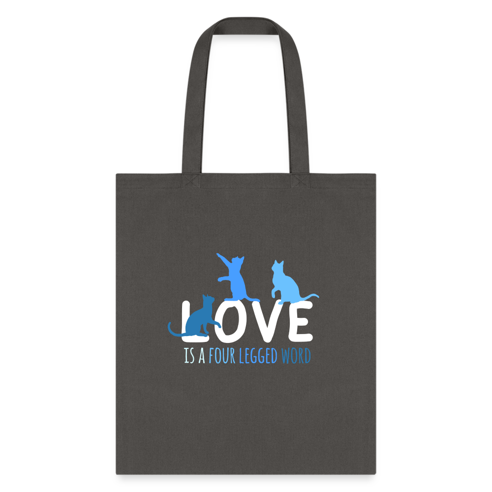 Love is a four legged word - Cats Tote Bag-Tote Bag | Q-Tees Q800-I love Veterinary