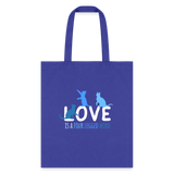 Love is a four legged word - Cats Tote Bag-Tote Bag | Q-Tees Q800-I love Veterinary