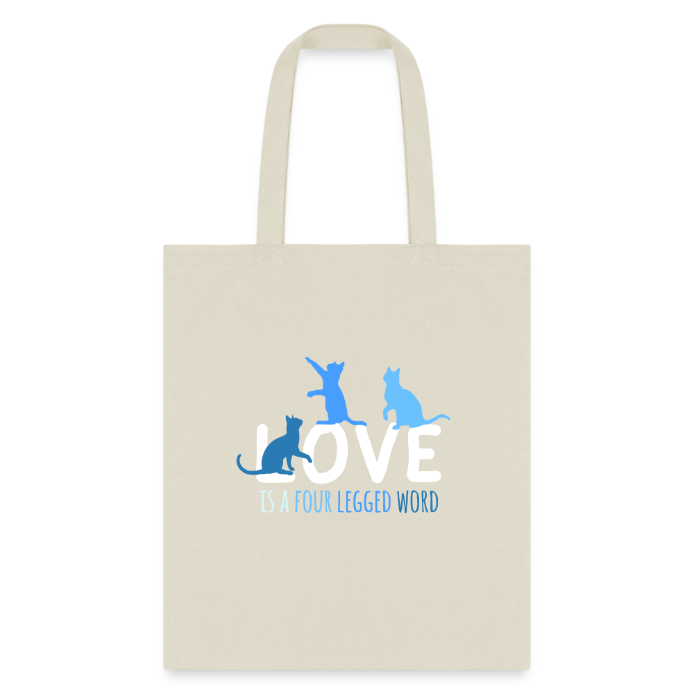 Love is a four legged word - Cats Tote Bag-Tote Bag | Q-Tees Q800-I love Veterinary