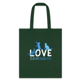 Love is a four legged word - Cats Tote Bag-Tote Bag | Q-Tees Q800-I love Veterinary