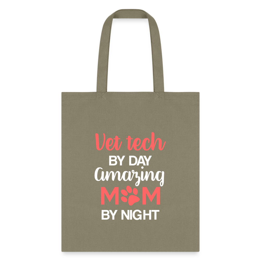 Vet Tech by day amazing Mom by night Tote Bag-Tote Bag | Q-Tees Q800-I love Veterinary