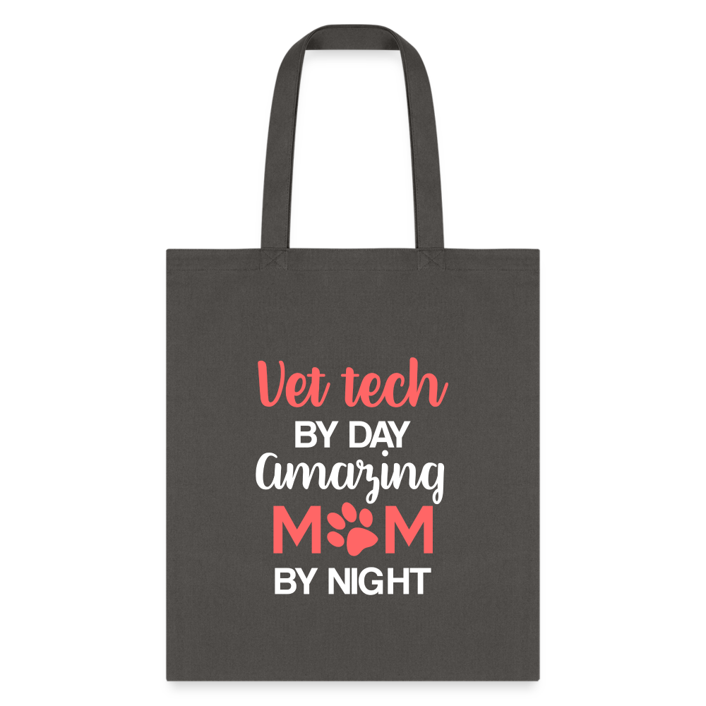 Vet Tech by day amazing Mom by night Tote Bag-Tote Bag | Q-Tees Q800-I love Veterinary