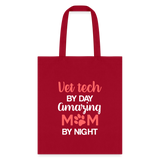 Vet Tech by day amazing Mom by night Tote Bag-Tote Bag | Q-Tees Q800-I love Veterinary