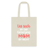 Vet Tech by day amazing Mom by night Tote Bag-Tote Bag | Q-Tees Q800-I love Veterinary