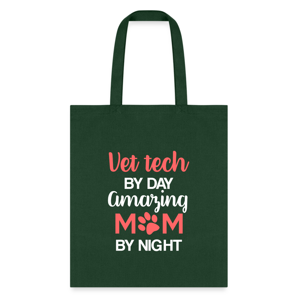 Vet Tech by day amazing Mom by night Tote Bag-Tote Bag | Q-Tees Q800-I love Veterinary