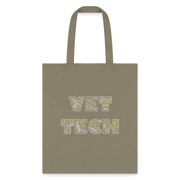 Vet Tech Typography Tote Bag-Tote Bag | Q-Tees Q800-I love Veterinary