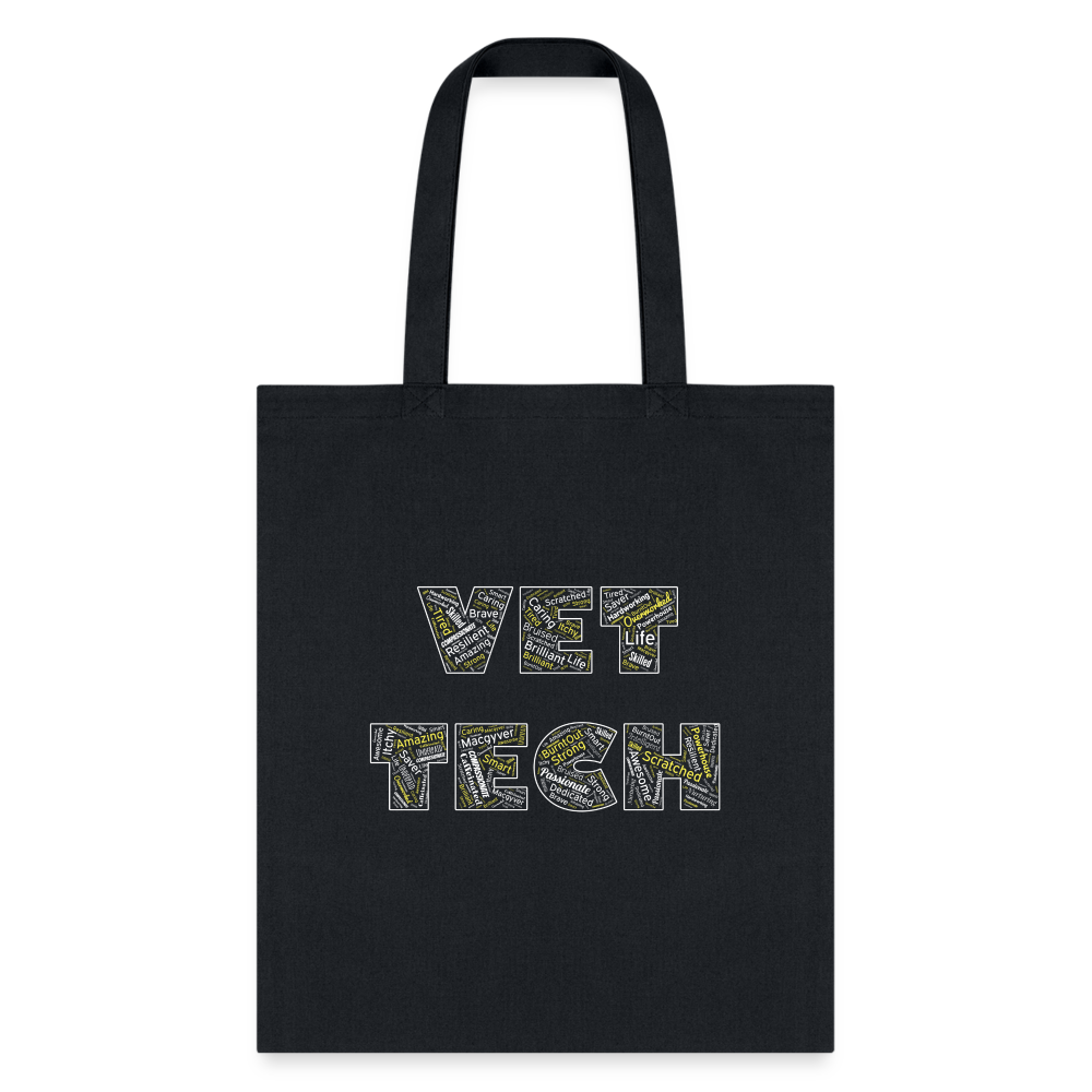 Vet Tech Typography Tote Bag-Tote Bag | Q-Tees Q800-I love Veterinary