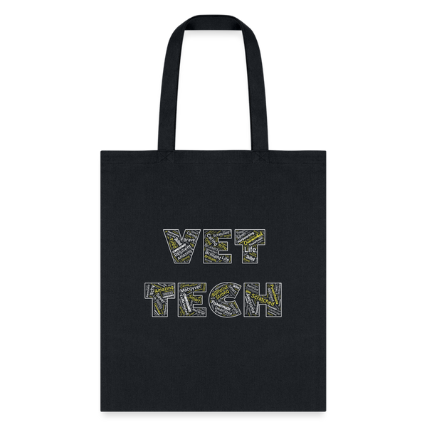 Vet Tech Typography Tote Bag-Tote Bag | Q-Tees Q800-I love Veterinary