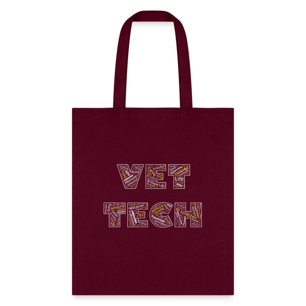 Vet Tech Typography Tote Bag-Tote Bag | Q-Tees Q800-I love Veterinary