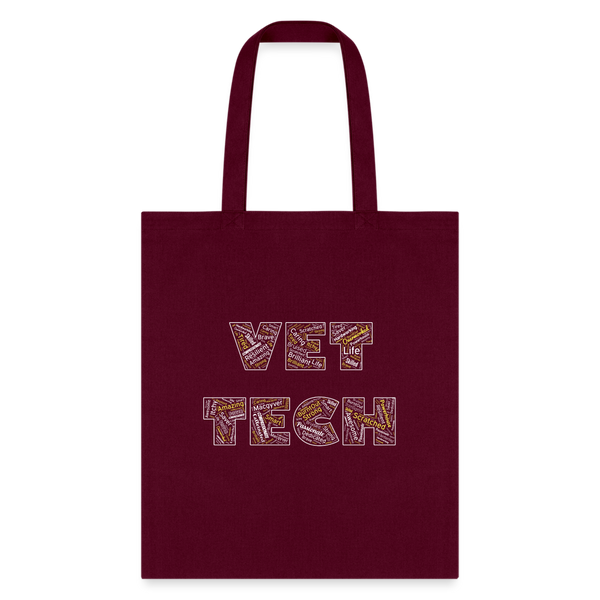 Vet Tech Typography Tote Bag-Tote Bag | Q-Tees Q800-I love Veterinary