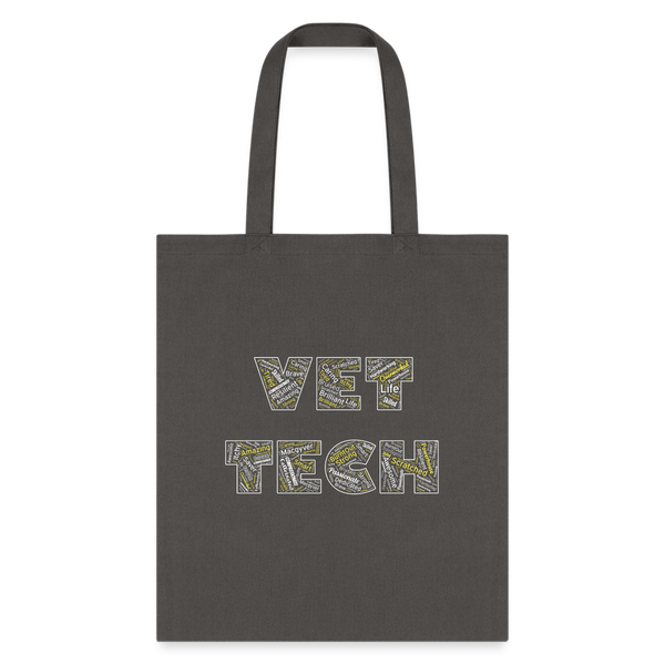 Vet Tech Typography Tote Bag-Tote Bag | Q-Tees Q800-I love Veterinary